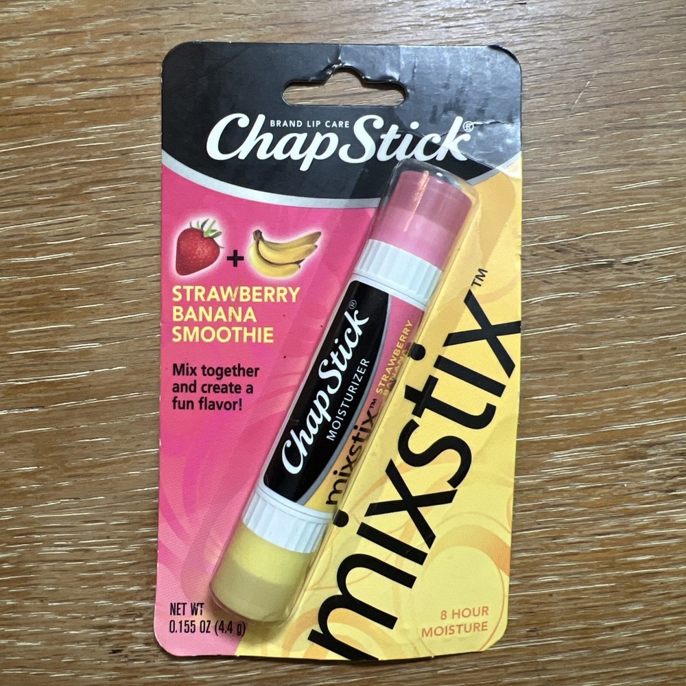 CHAPSTICK STRAWBERRY BANANA SMOOTHIE MIXSTIX CREATE A FUN FLAVOR RETIRED